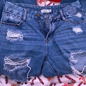 blue ripped jeans